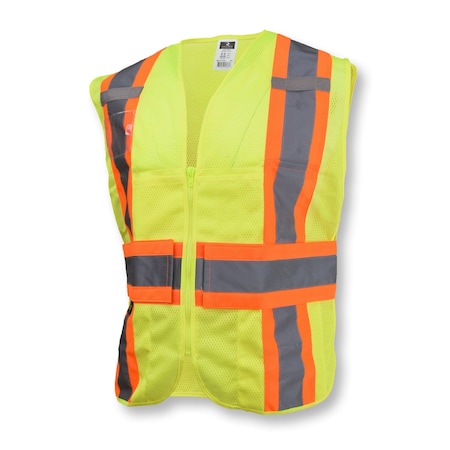 Two-Tone Expandable Safety Vest 2XL Class 2, Zipper Closure 4 Pockets, 2 Mic Tab, ID Window MPN:SV23-2ZGM-XL/2X