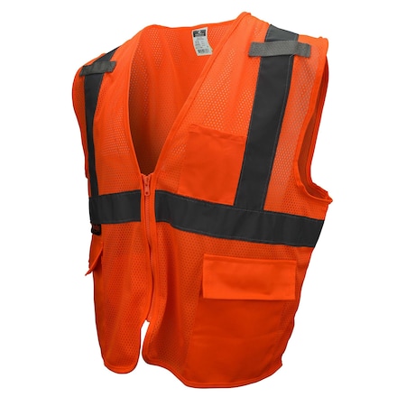 Radians SV27 Multipurpose Surveyor Type, 100% Polyester Mesh, Zipper Closure Closure, Hi-Vis Orange MPN:SV27-2ZOM-L