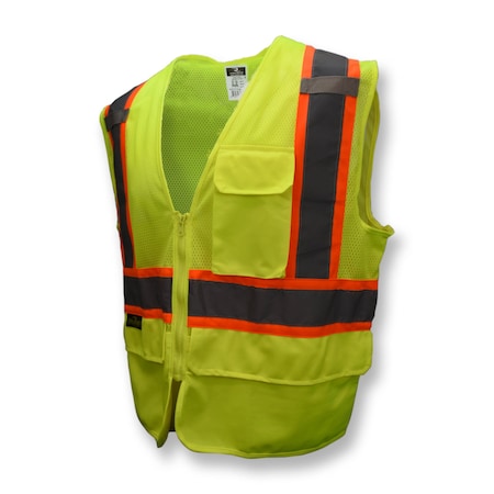 Radians SV272-2 Type R Class 2 Multipurp, 100% Polyester Mesh, Zipper Closure Closure, Hi-Vis Green MPN:SV272-2ZGM-2X