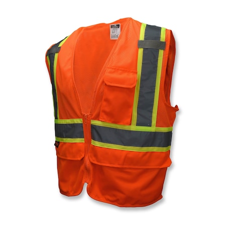 Radians SV272-2 Type R Class 2 Multipurp, 100% Polyester Mesh, Zipper Closure Closure, Size 2X MPN:SV272-2ZOM-2X