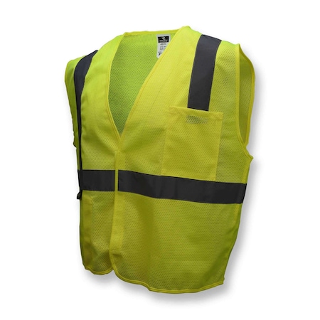 Hi-Vis Economy Safety Vest M Class 2 U-Block Back, Hook & Loop MPN:SV2GMM