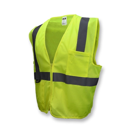 Hi-Vis Economy Safety Vest 4XL Class 2 U-Block Back, Zipper Closure 2 Pockets MPN:SV2ZGM4X
