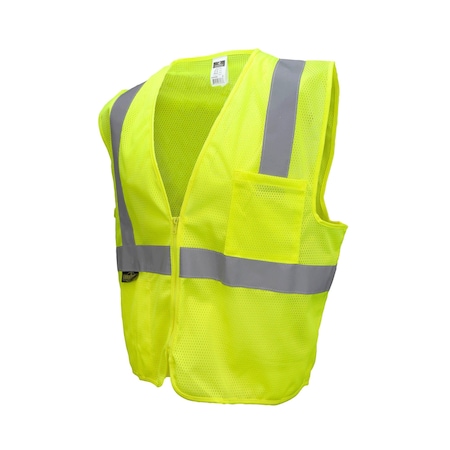 Hi-Vis Economy Safety Vest 5XL Class 2 U-Block Back, Zipper Closure MPN:SV2ZGM5X