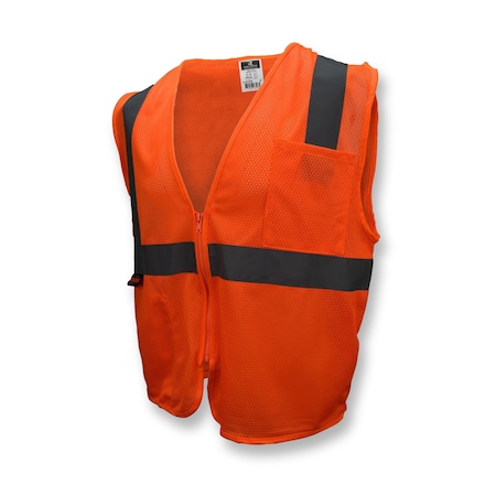 Hi-Vis Economy Safety Vest 3XL Class 2 U-Block Back, Zipper 2 Pockets MPN:SV2ZOM3X