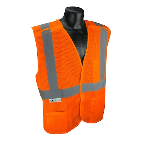 Radians SV4X Economy Mesh X-Back Type R, 100% Polyester Mesh, Hi-Vis Orange, Size M MPN:SV4X-2VOM-M