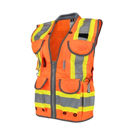 300D woven polyester front with polyester mesh back, Zipper Closure, Orange, Size 2X MPN:SV55W-2ZOD-2X