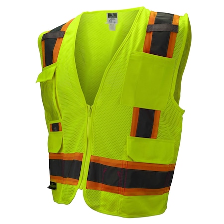 Radians SV6 Two Tone Surveyor Type R Cla, 100% Polyester Mesh, Zipper Closure Closure, Hi-Vis Green MPN:SV6-2ZGM-2X