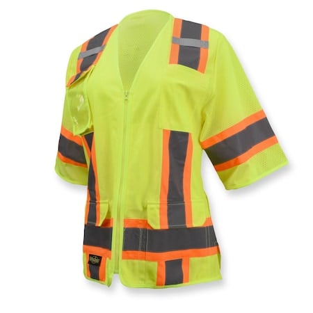 100% Polyester Solid Knit Front, 100% Polyester Mesh Back, Zipper Closure, Green, Size 3X MPN:SV63WG3X