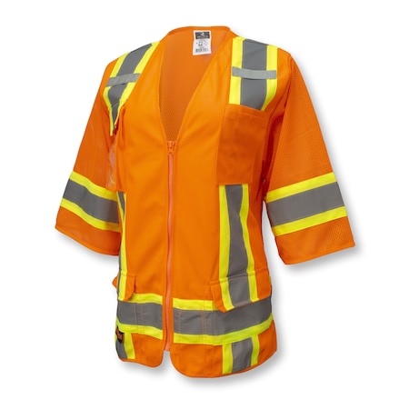 100% Polyester Solid Knit Front, 100% Polyester Mesh Back, Zipper Closure, Orange, Size M MPN:SV63WOM