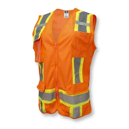 100% polyester knit front, 100% polyester mesh back, Zipper Closure Closure, Orange, Size L MPN:SV6WOL