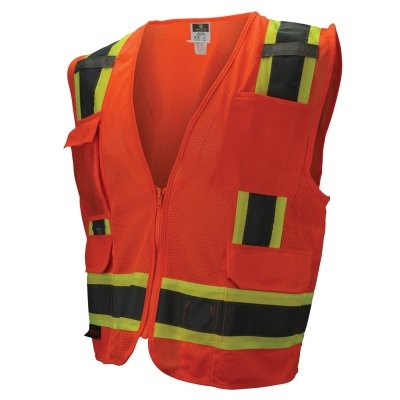 2TONE Surv TPR/CL2 Msh Safety Vst-Org-S MPN:SV6-2ZOM-S