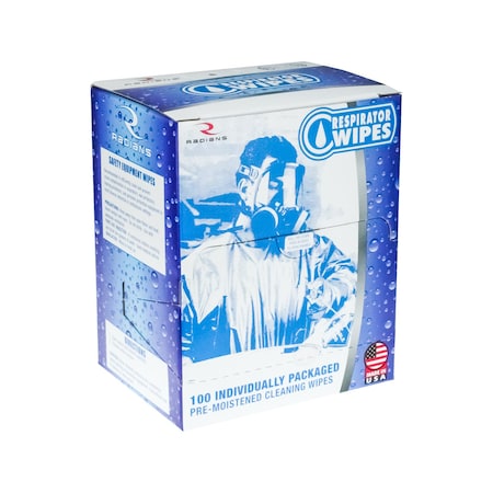 Respirator Wipes w/70% ALCOHOL-100 Count/Bx MPN:RW-100