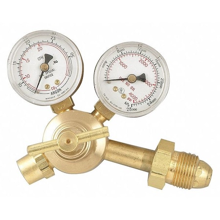 Flow Gauge Regulator, Argon, Carbon Dioxide, Single Stage, 0.965