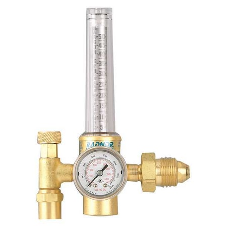 Flowmeter Regulator, Argon, Carbon Dioxide, Single Stage, 0.965