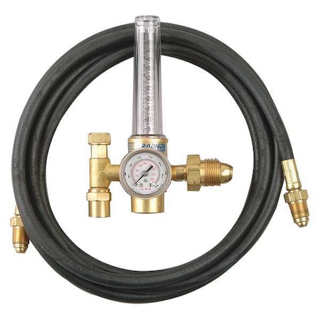 Flowmeter Regulator, Argon, Carbon Dioxide, Single Stage, 0.965