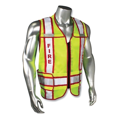 Safety Vest-Fir-Red Trim-Grn-M-Xl MPN:LHV-207-3G-FIR-R