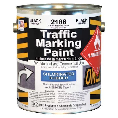 Traffic Zone Marking Paint, 1 gal., Black, Chlorinated Solvent -Based MPN:2186-01