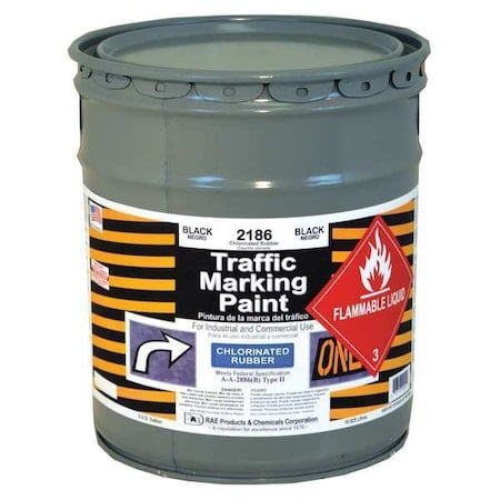 Traffic Zone Marking Paint, 5 Gal., Black, Chlorinated Solvent -Based MPN:2186-05