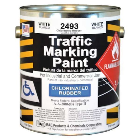 Traffic Zone Marking Paint, 1 gal., White, Chlorinated Solvent -Based MPN:2493-01