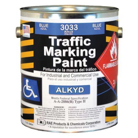 Traffic Zone Marking Paint, 1 gal., Handicap Blue, Alkyd Solvent -Based MPN:3033-01