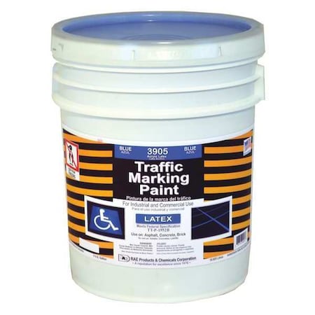 Traffic Zone Marking Paint, 5 gal., Handicap Blue, Latex Acrylic -Based MPN:3905-05