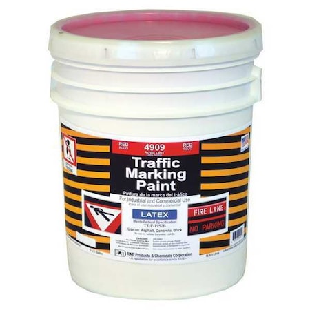 Traffic Zone Marking Paint, 5 gal., Red, Latex Acrylic -Based MPN:4909-05
