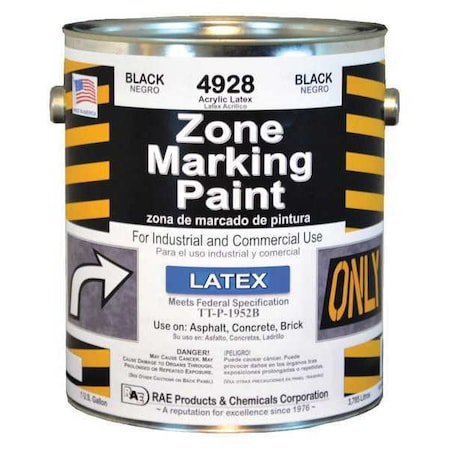 Traffic Zone Marking Paint, 1 gal., Black, Latex Acrylic -Based MPN:4928-01