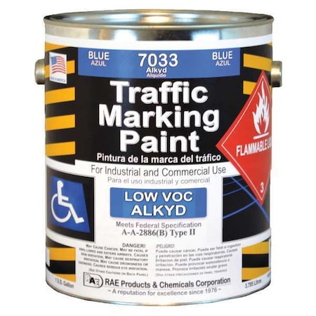 Traffic Zone Marking Paint, 1 gal., Blue, Alkyd Solvent -Based MPN:7033-01