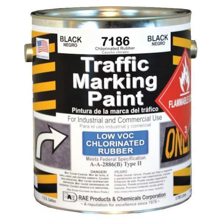 Traffic Zone Marking Paint, 1 gal., Black, Chlorinated Solvent -Based MPN:7186-01
