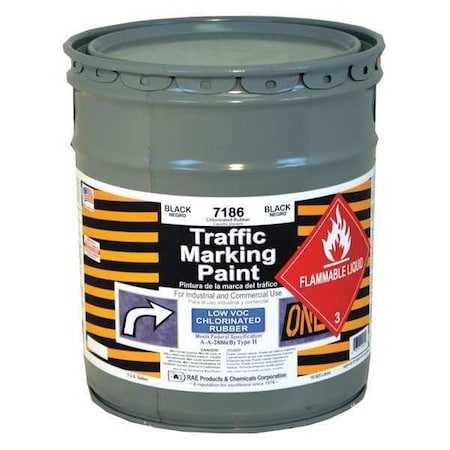 Traffic Zone Marking Paint, 5 Gal., Black, Chlorinated Solvent -Based MPN:7186-05