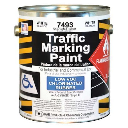 Traffic Zone Marking Paint, 1 gal., White, Chlorinated Solvent -Based MPN:7493-01