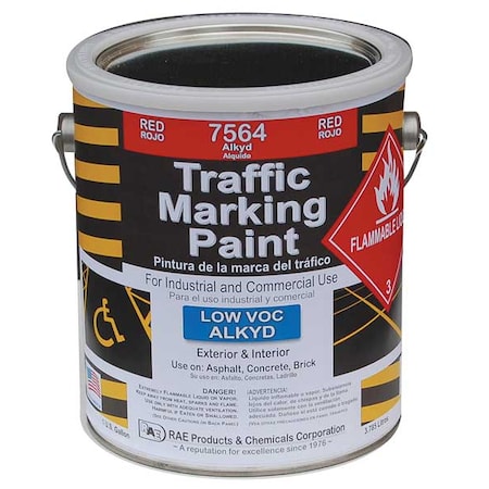 Traffic Zone Marking Paint, 1 gal., Red, Alkyd Solvent -Based MPN:7564-01