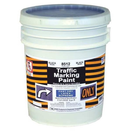 Traffic Zone Marking Paint, 5 gal., Black, Latex Acrylic -Based MPN:8512