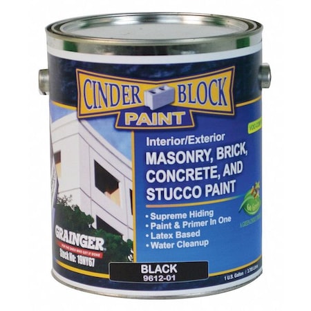 Exterior Paint, Flat, Water Base, Black, 1 gal MPN:9612-01
