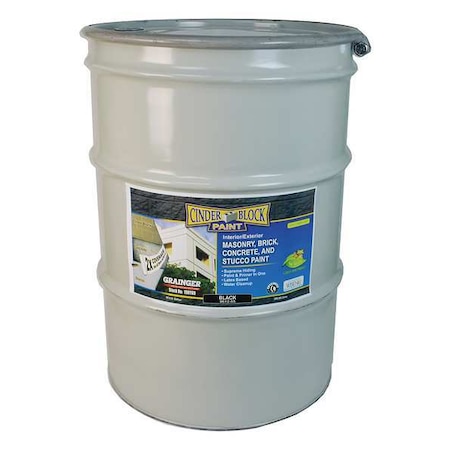 Exterior Paint, Flat, Water Base, Black, 55 gal MPN:9612-55