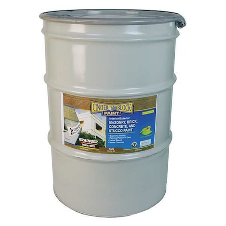 Exterior Paint, Flat, Water Base, Tan, 55 gal MPN:9614-55