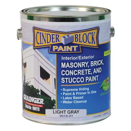 Exterior Paint, Flat, Water Base, Light Gray, 1 gal MPN:9616-01