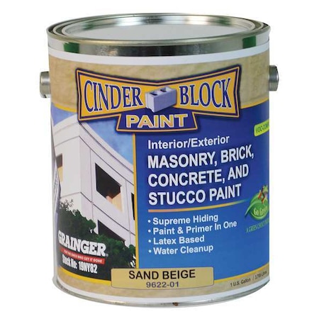Exterior Paint, Flat, Water Base, Sand Beige, 1 gal MPN:9622-01