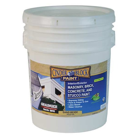 Exterior Paint, Flat, Water Base, Sand Beige, 5 gal MPN:9622-05
