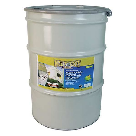 Exterior Paint, Flat, Water Base, Sand Beige, 55 gal MPN:9622-55