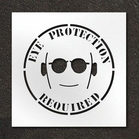 Pavement Stencil, Combination Set, Eye Protection, 24 in Character Height, Clear, 1 Pieces MPN:STL-108-12409