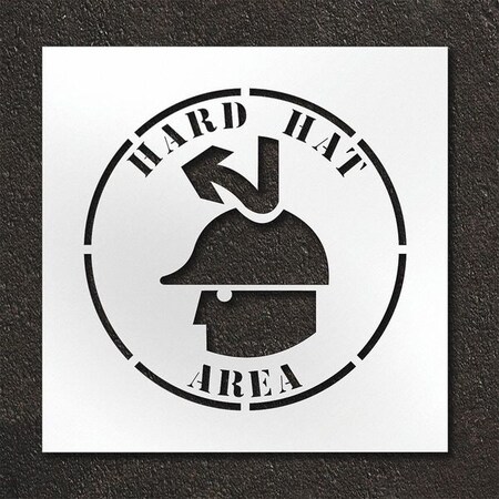 Pavement Stencil, Hard Hat Area, STL-108-12413 MPN:STL-108-12413