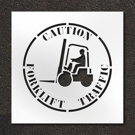 Stencil, Caution Forklift Traffic, STL-108-12415 MPN:STL-108-12415