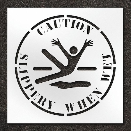 Stencil, Caution Slippery When Wet, STL-108-14803 MPN:STL-108-14803