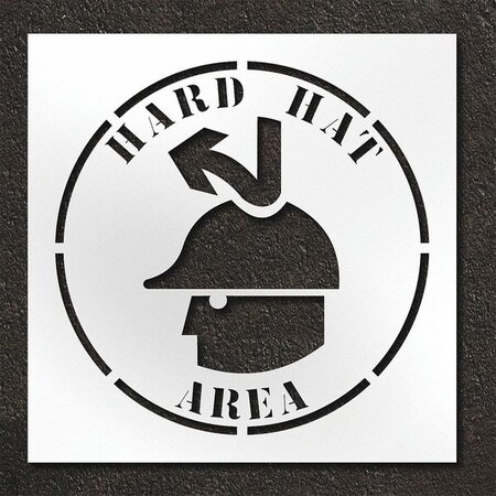 Pavement Stencil, Hard Hat Area, STL-108-14813 MPN:STL-108-14813
