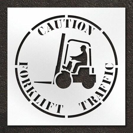 Stencil, Caution Forklift Traffic, STL-108-14815 MPN:STL-108-14815