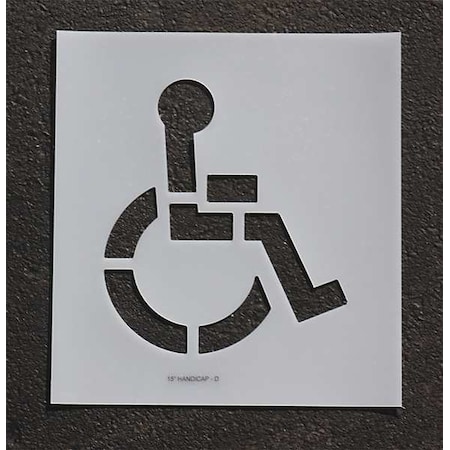 Pavement Stencil, Symbol, Handicap - ADA, 15 in Character Height, Not Applicable Font, Polyethylene MPN:STL-108-3015