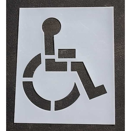 Pavement Stencil, Symbol, Handicap - ADA, 21 in Character Height, Not Applicable Font, Polyethylene MPN:STL-108-3021