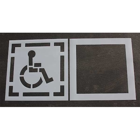 Pavement Stencil, Symbol, Handicap - ADA, 30 in Character Height, Not Applicable Font, Polyethylene MPN:STL-108-3030