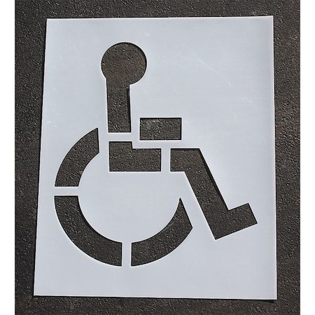 Pavement Stencil, Symbol, Handicap - ADA, 34 in Character Height, Not Applicable Font, Polyethylene MPN:STL-108-3034